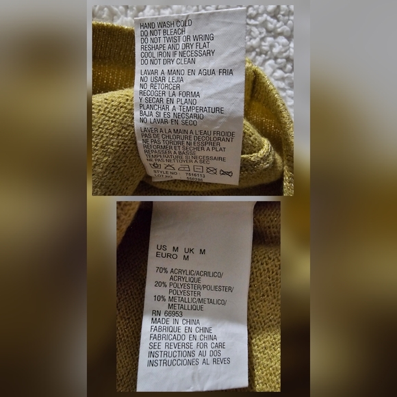JOAN LESLIE Petite Knitted Gold vintage T-shirt Size M - Picture 8 of 8
